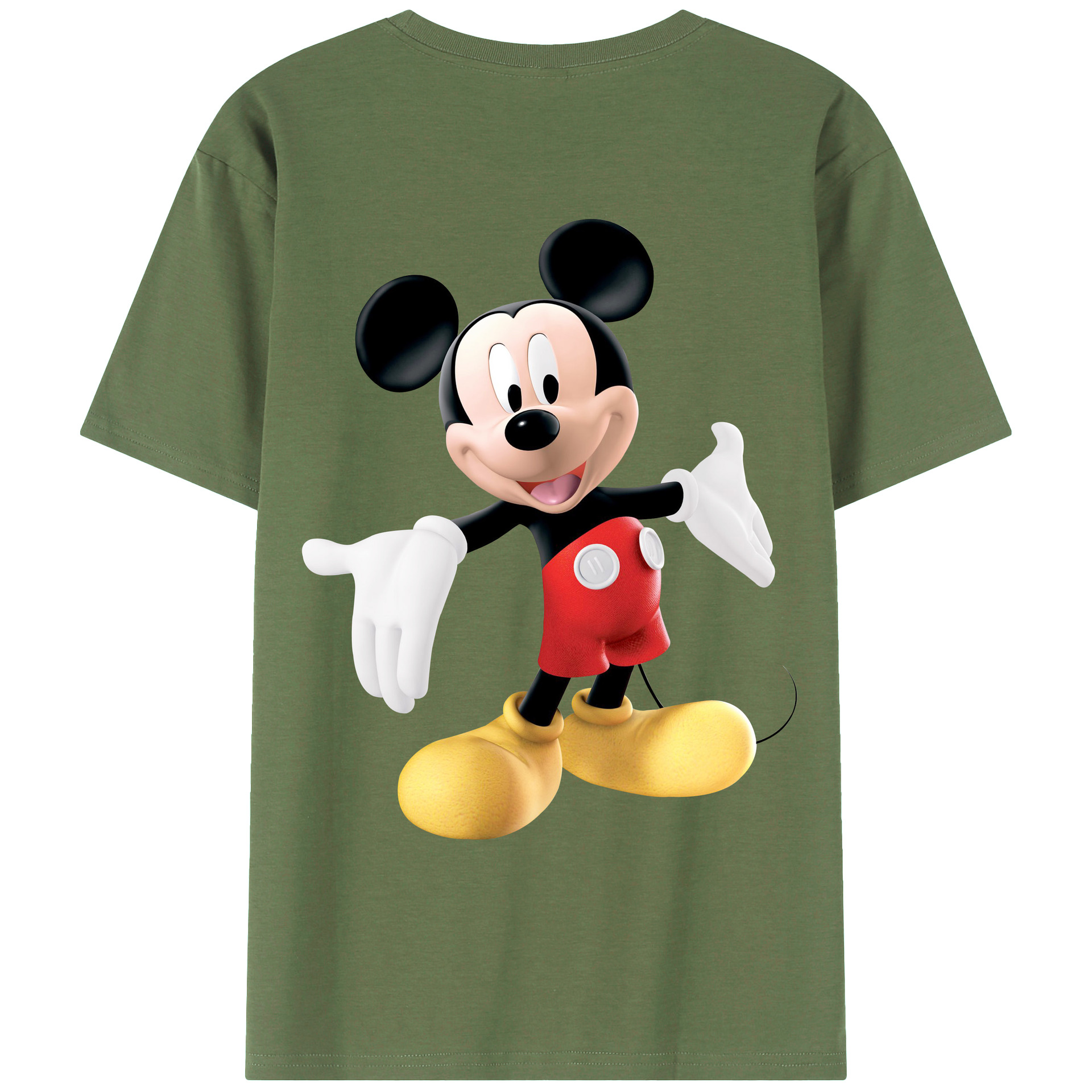 （画像用） ミッキーマウス Mickey Mouse 綿100％ メンズ半袖Tシャツ（バックプリント） 通気性